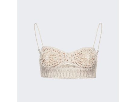 Magda Butrym | Women | Flower Cup Crochet Top | Cream on Sale