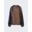 Valentino Garavani | Women | Chiffon Top | Black x Sand Discount