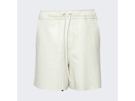 Amiri | Embossed Crocodile Shorts | White Online Hot Sale