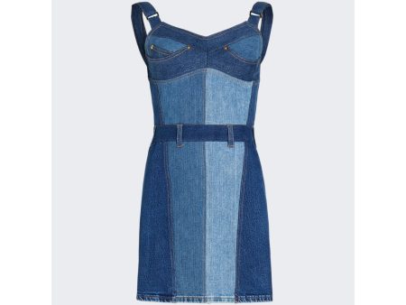 Marine Serre | Regenerated Stretch Denim Mini Dress | Medium Blue Fashion