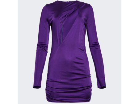 Versace | Women | Slashed Mini Dress | Bright Dark Orchid on Sale