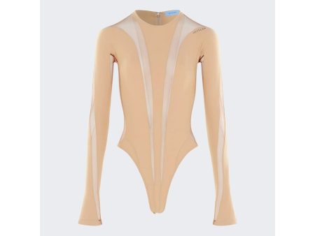 Mugler | Women | Long-sleeve Sheer Panel Bodysuit For Discount