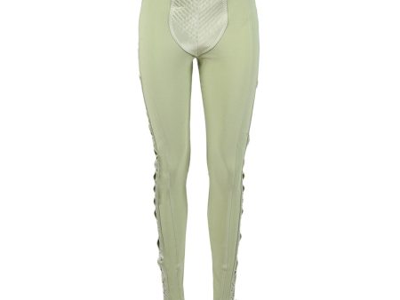 Jean Paul Gaultier | Women | X Lotta Volkova Lace-up Satin And Mesh Leggings | Mint Sale