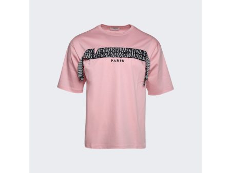 Lanvin | Men | Curb Embroidered T-shirt | Pink Fashion