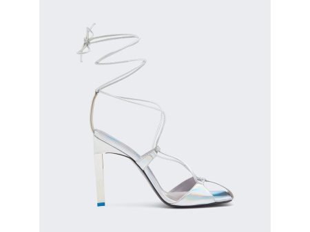 The Attico | Women | Adele Lace-up Pump 105mm | Holographic Silver Fashion