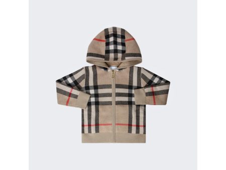 Burberry Kids | Kids Wool Cashmere Check Print Hoodie | Archive Beige Online now