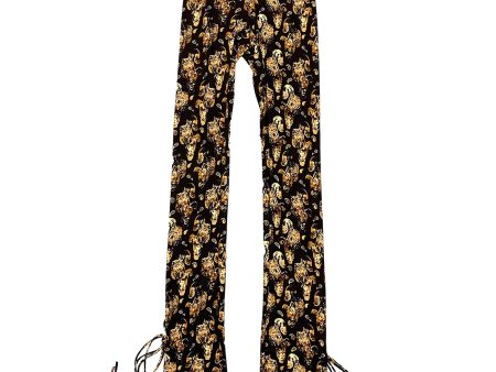 KNWLS | Women | Perse Trousers Paisley Dark Print | Yellow x Black Online Hot Sale