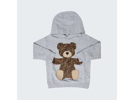 Fendi Kids | Kids Bear Print Hoodie | Grey Online Sale