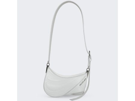 Mugler | Women | Small Embossed Spiral Curve 01 Shoulder Bag | Ivory Online Sale