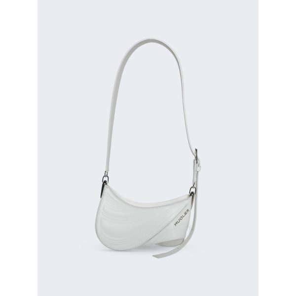 Mugler | Women | Small Embossed Spiral Curve 01 Shoulder Bag | Ivory Online Sale