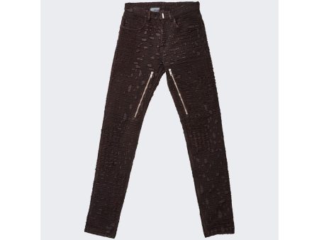 Givenchy | Men | Zipped Slim Fit Denim Trousers | Dark Brown Discount