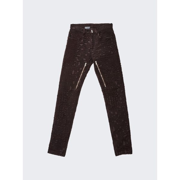 Givenchy | Men | Zipped Slim Fit Denim Trousers | Dark Brown Discount