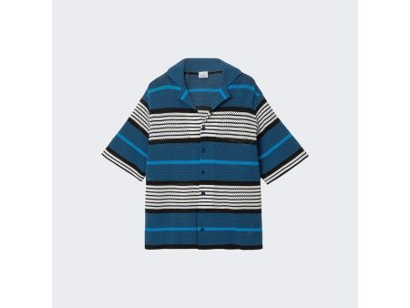 Burberry | Knit Neck Shirt | Rich Navy Online Hot Sale