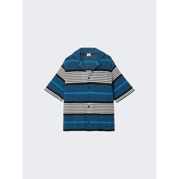 Burberry | Knit Neck Shirt | Rich Navy Online Hot Sale