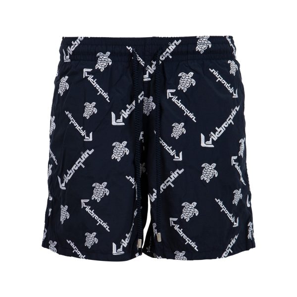 Vilebrequin | Mistral Turtle Motif Swim Trunks | Navy on Sale