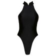 Lisa Von Tang | Women | Mandarin Gymnast Bodysuit | Black For Discount