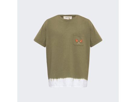 Nick Fouquet | Men | Victor Embroidered Crewneck T-shirt Green For Cheap