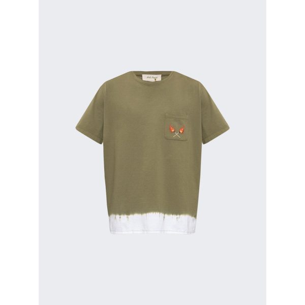 Nick Fouquet | Men | Victor Embroidered Crewneck T-shirt Green For Cheap