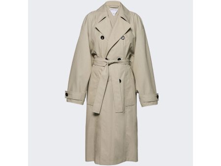 Bottega Veneta | Women | Technical Cotton Nylon Trench Coat In Shortbread Melange Online now