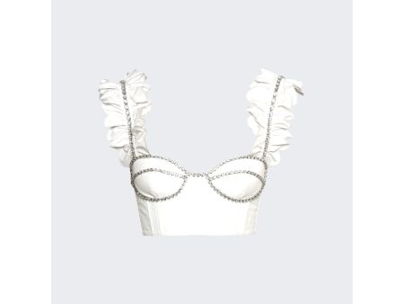 Area | Poplin Ruffle Bustier | White For Discount