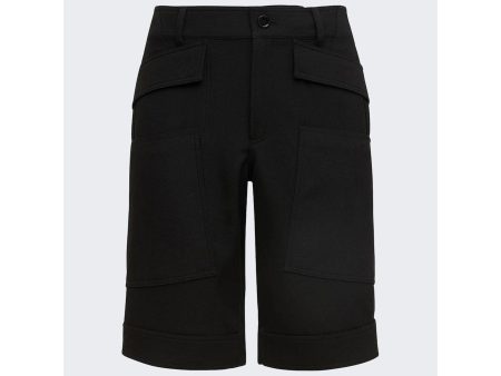 Burberry | Men | Panel Detail Grain De Poudre Wool Shorts | Black For Discount