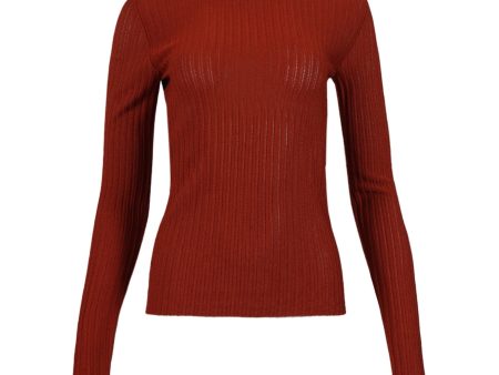 Givenchy | Women | Ribbed Crewneck Sweater | Terracota Cheap