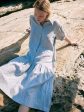 Ruffle Hem Linen Shirt Dress | Blue Sale