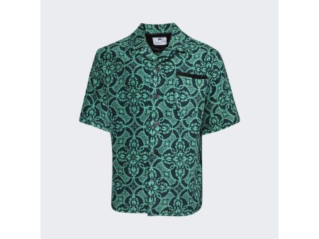 Marine Serre | Oriental Towels Bowling Shirt | Green Fashion