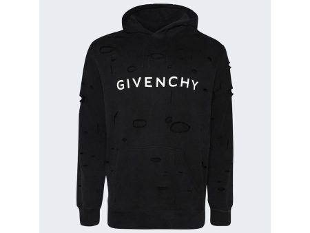 Givenchy | Men | Classic Fit Hole Hoodie Faded Black Discount