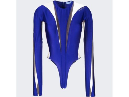 Mugler | Women | Sheer Panel Bodysuit | Ultraviolet x Nude 01 Online Hot Sale