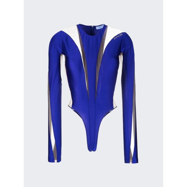 Mugler | Women | Sheer Panel Bodysuit | Ultraviolet x Nude 01 Online Hot Sale