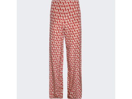 Valentino Garavani | Women | V-logo Crepe De Chine Wide-leg Pants Online