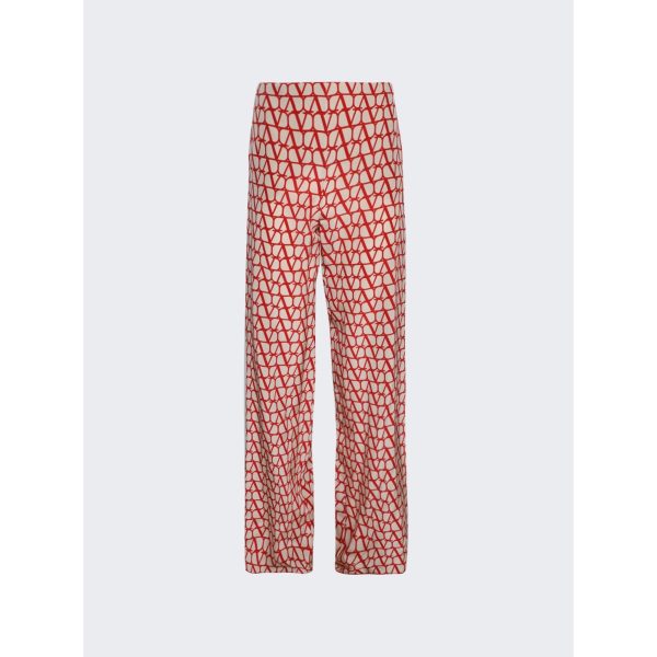 Valentino Garavani | Women | V-logo Crepe De Chine Wide-leg Pants Online