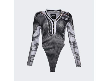 Y Project | Women | X Jean Paul Gaultier Trompe-l oeil Cardigan Bodysuit | Grey on Sale