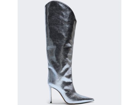 Alexandre Vauthier | Women | Metallic Tall Boots | Laguna Blue For Cheap