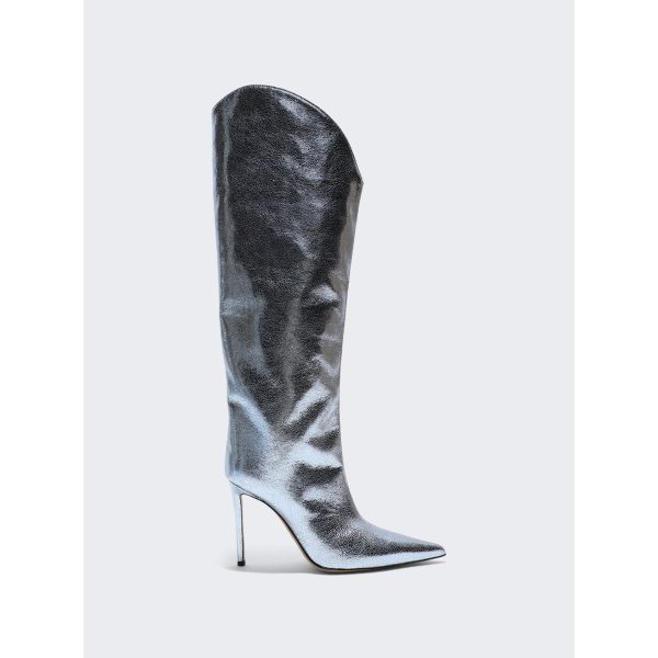 Alexandre Vauthier | Women | Metallic Tall Boots | Laguna Blue For Cheap