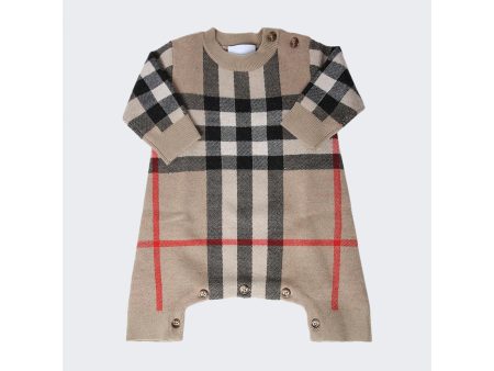 Burberry Kids | Kids Check-print Cashmere Wool Jumpsuit | Archive Beige For Cheap