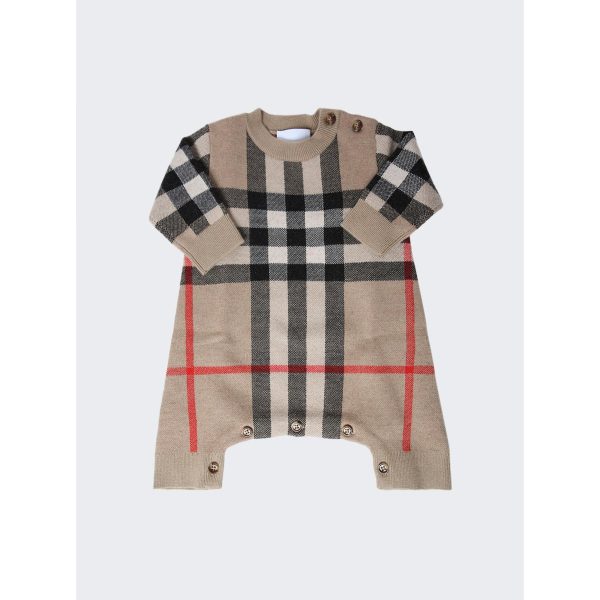 Burberry Kids | Kids Check-print Cashmere Wool Jumpsuit | Archive Beige For Cheap