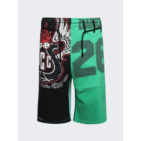 Marine Serre | Men | Regenerated Graphic T-shirt Shorts | Bright Green Sale