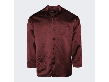 Enfants Riches Deprimes | Dragon Embroidery Sleep Shirt | Burgundy Hot on Sale