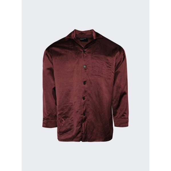 Enfants Riches Deprimes | Dragon Embroidery Sleep Shirt | Burgundy Hot on Sale