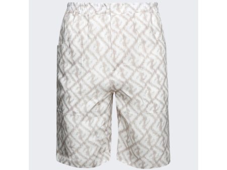 Fendi | Men | Linen Ff Logo Shorts | Nude For Sale