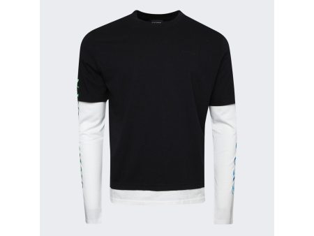 Botter | Men | Long Sleeve Double Layer T-shirt Caribbean Couture | Black x White Online