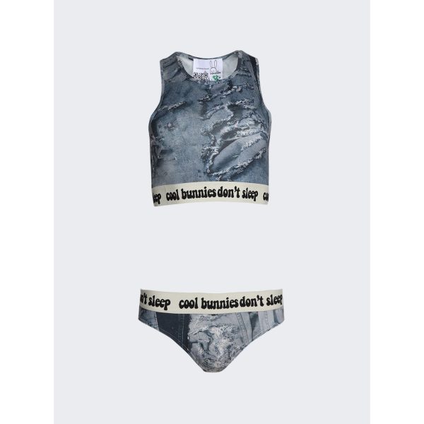 Natasha Zinko | Women | Crop Top And Underwear Set | Light Wash Blue Supply