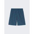 Versace | Men | Cotton Voile La Greca Shorts | Teal x Purple For Sale