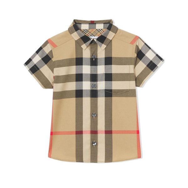 Burberry Kids | Kids Buttoned Short Sleeve Shirt Archive Beige For Sale