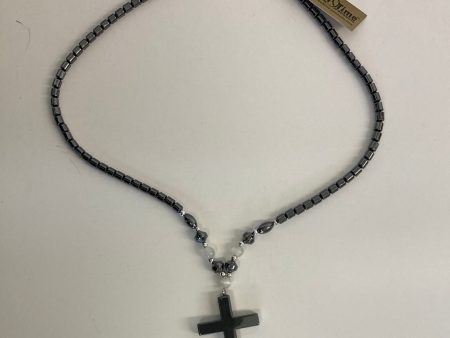 CROSS W CATSEYE HEMATITE NECKL-8731 Sale