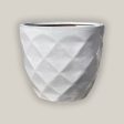 3119L4 - White Ceramic Geometric Design Planter For Cheap