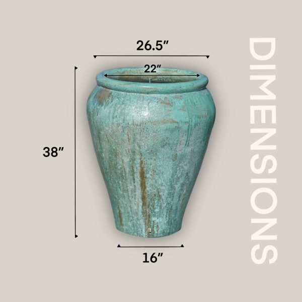 1-3100OGFS - Opal Green Palace Extra Large High-Fired  Ceramic Planter Pots – Indoor Outdoor Use – FREE SHIPPING Online Sale