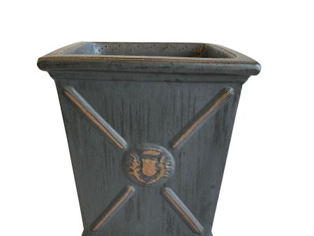 8652N67 - Antique Matte Black Antibes Square Ceramic Pot Fashion